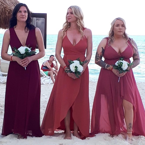 Lulus women’s small high-low maxi dress in dusty rose - Picture 5 of 9